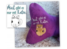 Stickdatei - Spruch "Mich gibt es nur mit Katze/Kater"